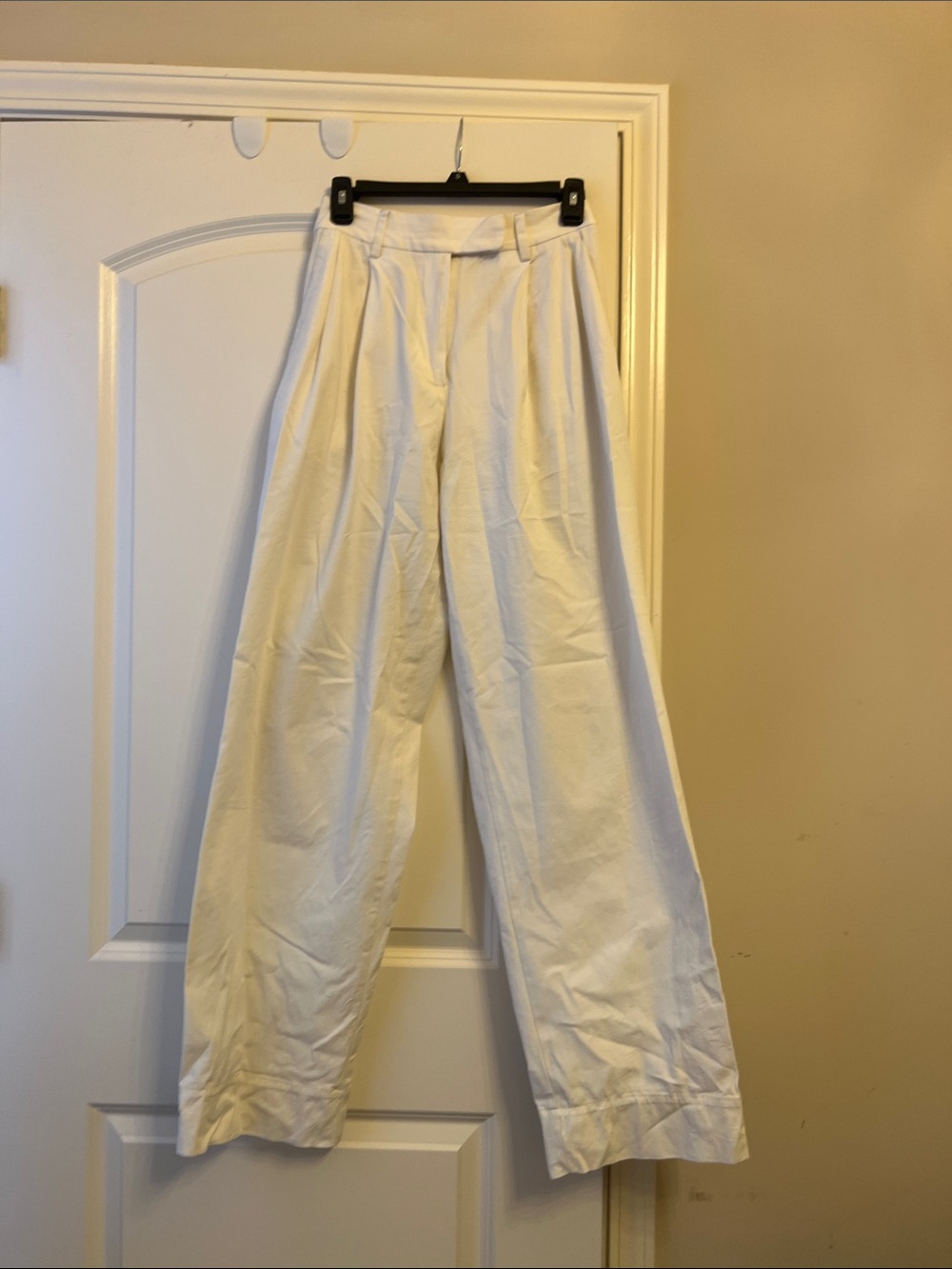 Esse White High-Waist Wide Leg Trousers